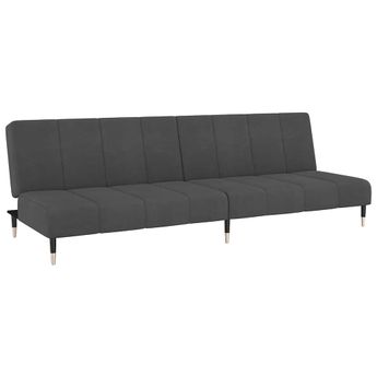 vidaXL 2-Seater Sofa Bed Dark Gray Velvet