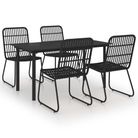 vidaXL 5 Piece Outdoor Dining Set Poly Rattan and Glass