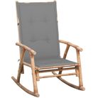 vidaXL Rocking Chair with Cushion Bamboo