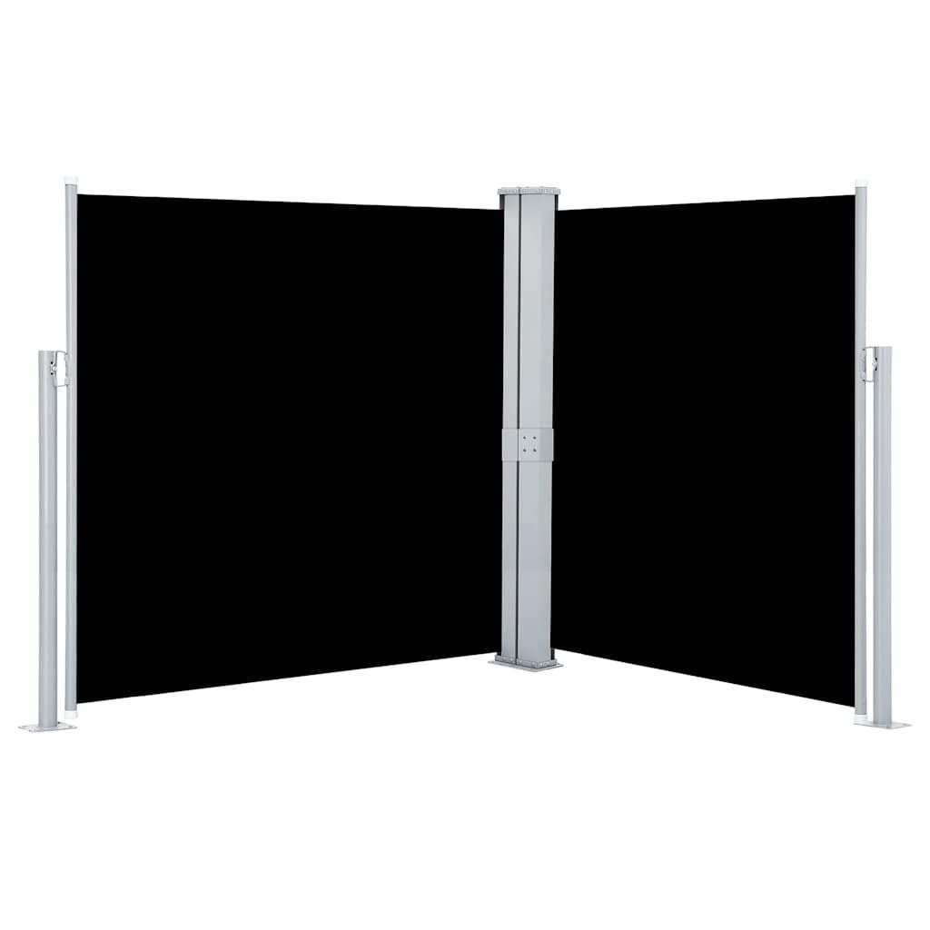 vidaXL Patio Retractable Double Side Awning 66.9"x236.2" Black