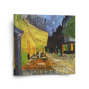 Sablio Obraz Terasa kavárny v noci - Vincent van Gogh - 110x110 cm