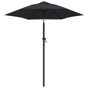 vidaXL Garden Parasol Black 78.7"x88.2" Aluminum