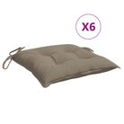 vidaXL Chair Cushions 6 pcs Taupe 40x40x7 cm Oxford Fabric