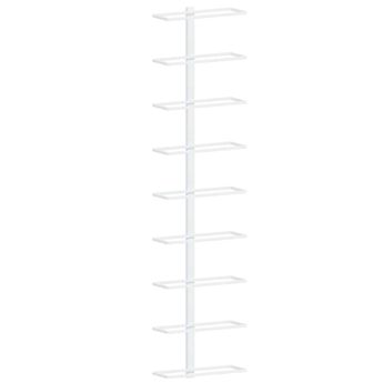 vidaXL Wall-mounted Wine Rack for 9 Bottles White Iron