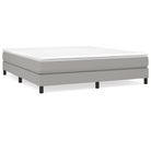 vidaXL Box Spring Bed Frame Light Gray King Fabric (US Only)