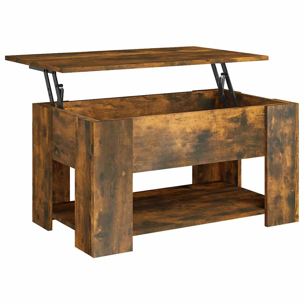 vidaXL Coffee Table Smoked Oak 79x49x41 cm Engineered Wood