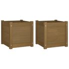 vidaXL Garden Planters 2 pcs Honey Brown 15.7"x15.7"x15.7" Solid Wood Pine