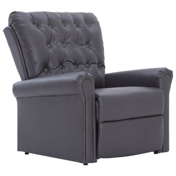 vidaXL Reclining Chair Gray Faux Leather