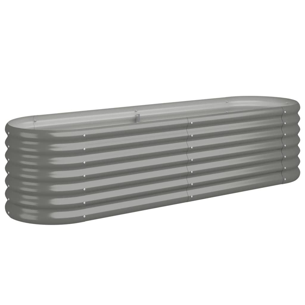 vidaXL Garden Raised Bed Galvanized Steel 59.8"x15.7"x14.2" Gray