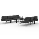 vidaXL 8 Piece Patio Lounge Set with Cushions Aluminum Anthracite