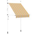 vidaXL Manual Retractable Awning 59" Yellow and Blue Stripes