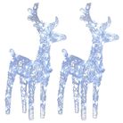 vidaXL Christmas Reindeers 2 pcs Cold White 80 LEDs Acrylic