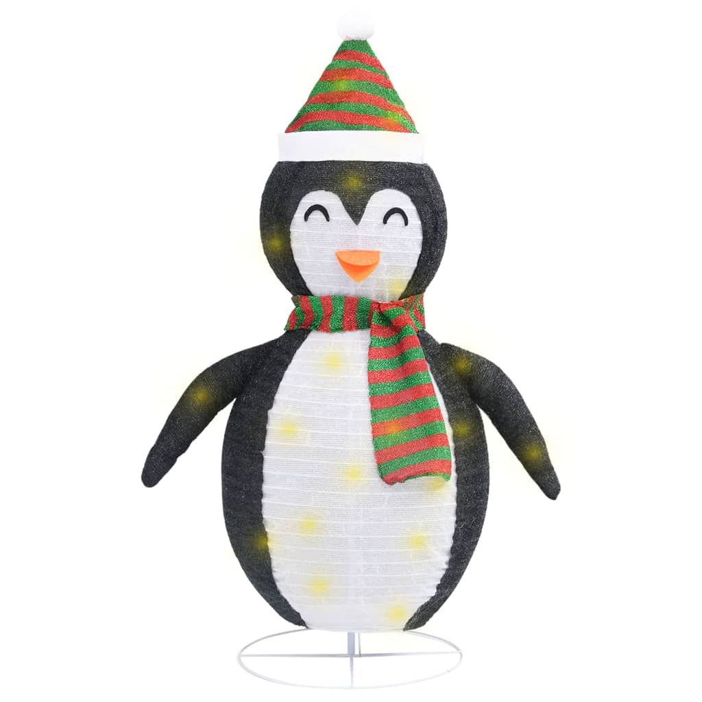 vidaXL Decorative Christmas Snow Penguin Figure LED Luxury Fabric 4 ft