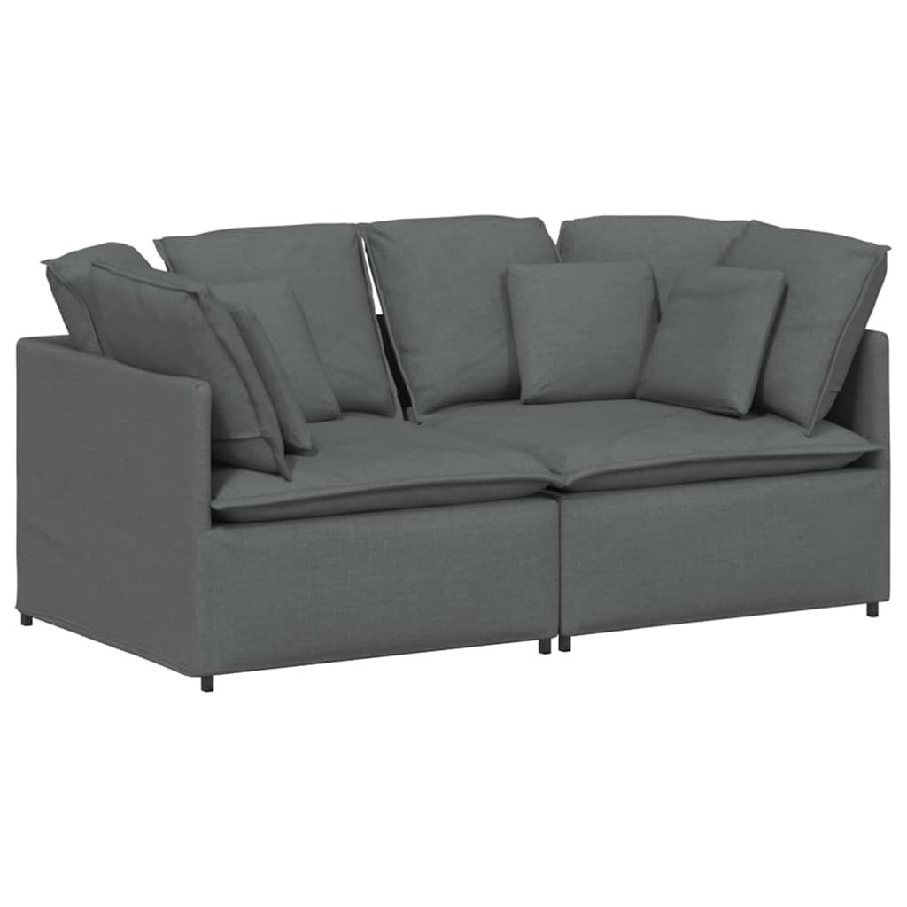 vidaXL Modular Sofa with Cushions Fabric Dark Gray