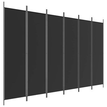 vidaXL 6-Panel Room Divider Black 300x200 cm Fabric