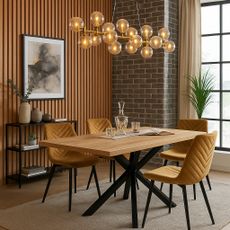 Industrial dining room with a touch of elegance