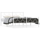 vidaXL Metal Bed Frame without Mattress with Footboard White 59.1"x78.7"