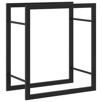 vidaXL Firewood Rack Matt Black 19.7"x11"x22" Steel