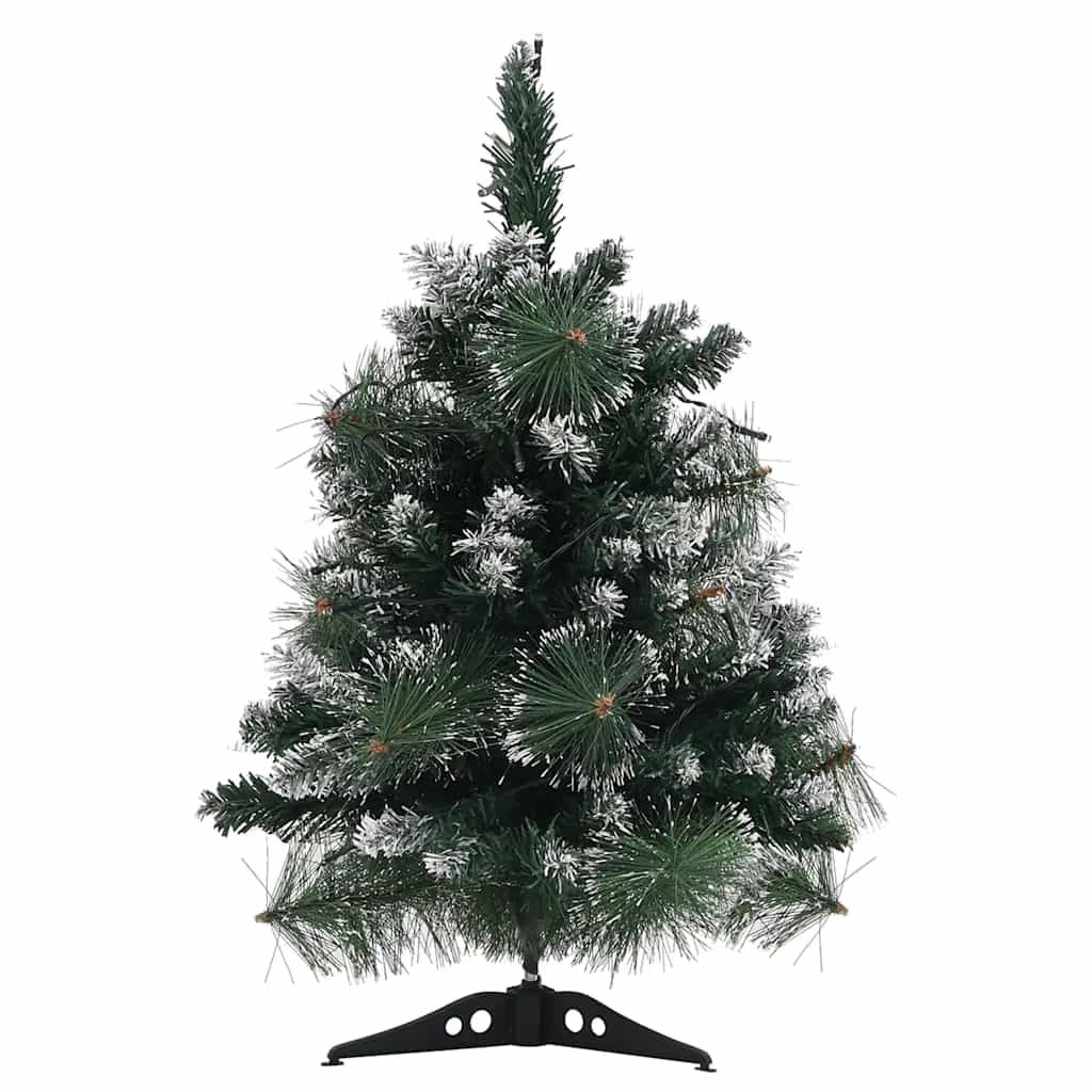 vidaXL Artificial Pre-lit Christmas Tree with Stands Green 2 ft PVC
