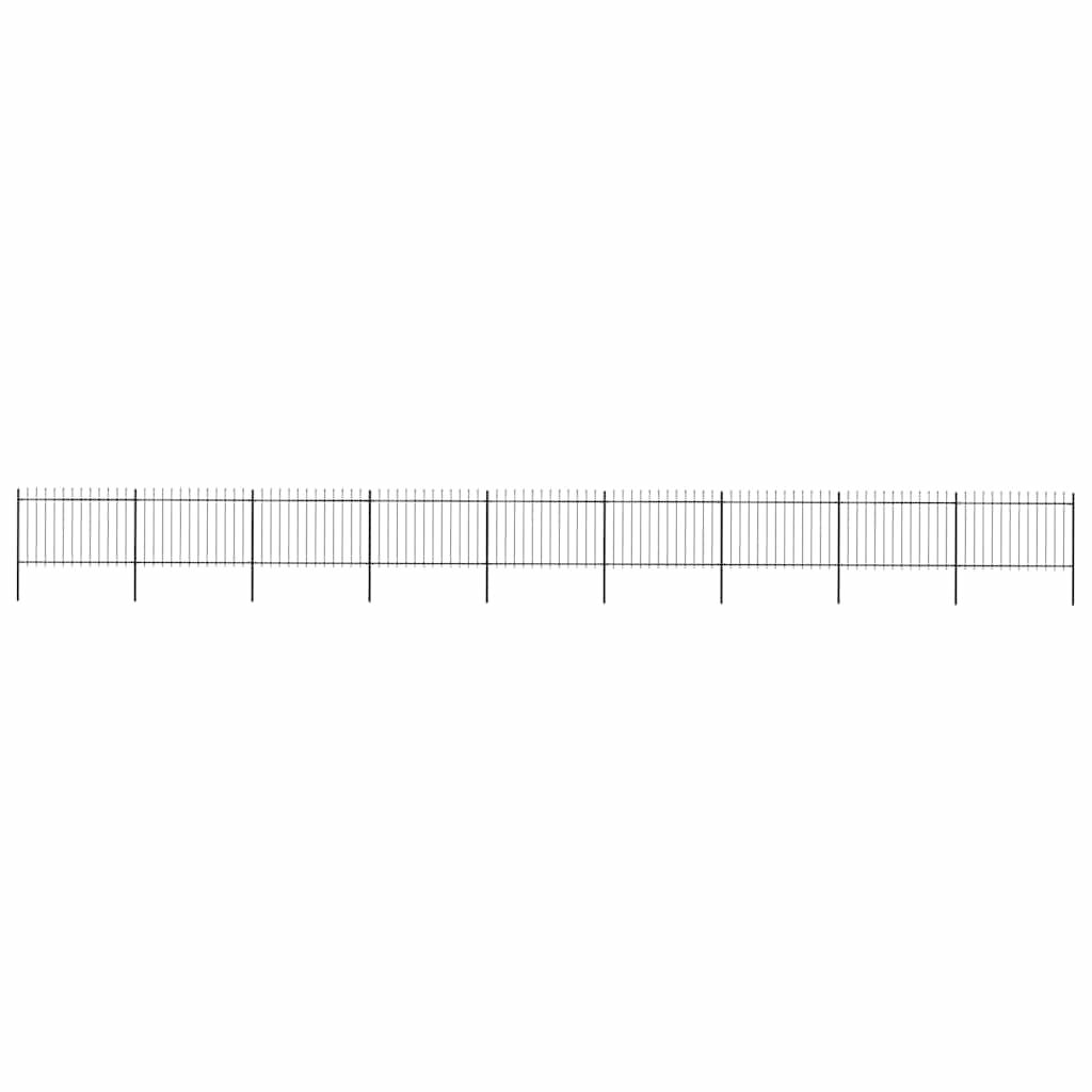 vidaXL Garden Fence with Spear Top Steel 1603.5x120 cm Black