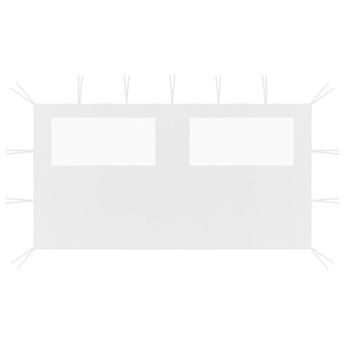 vidaXL Gazebo Sidewall with Windows 4x2 m White