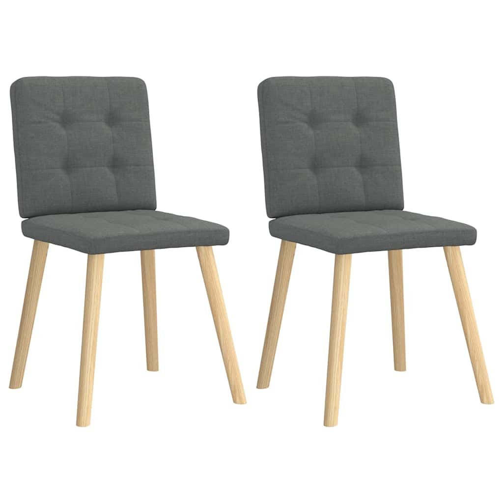 vidaXL Dining Chairs 2 pcs Dark Gray Fabric