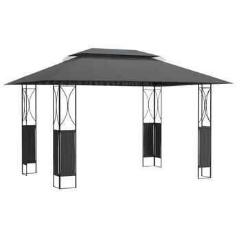 vidaXL Gazebo with Roof Anthracite 157.5"x118.1"x106.3" Steel