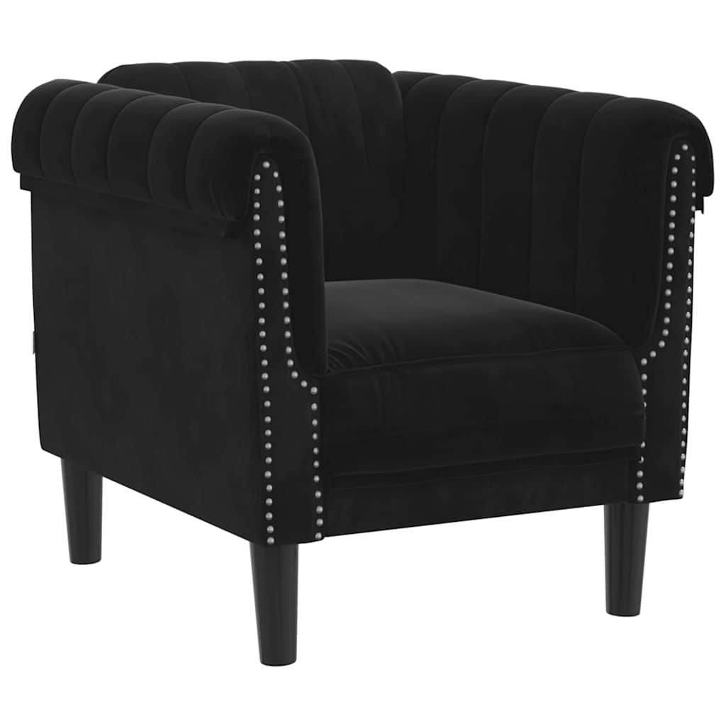 vidaXL Sofa Chair Black Velvet