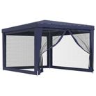 vidaXL Party Tent with 4 Mesh Sidewalls Blue 9.8'x13.1' HDPE