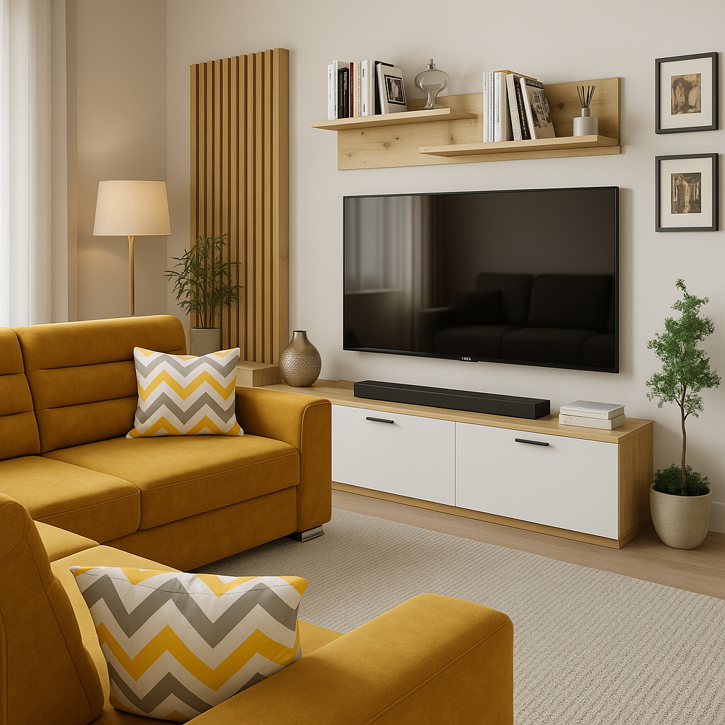 Yellow design living room