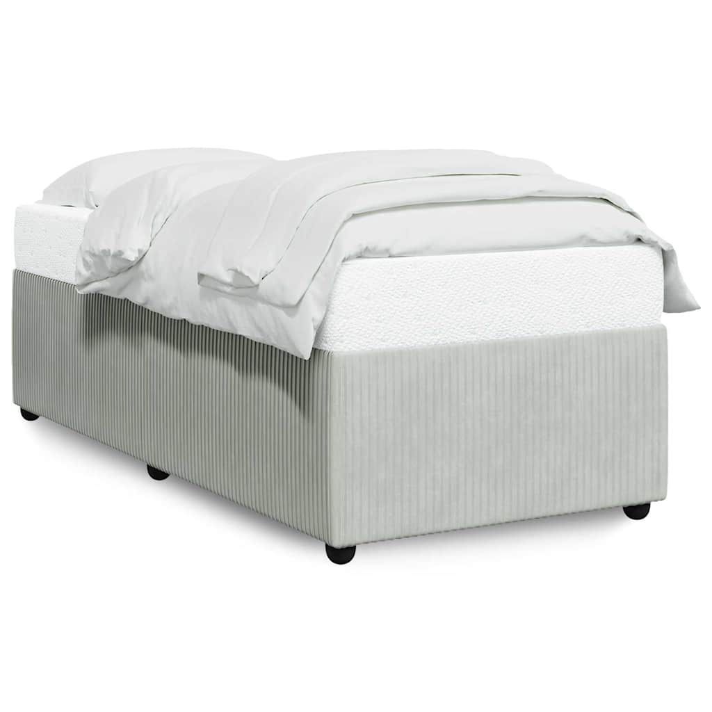 vidaXL Bed Frame without Mattress Light Gray Twin Velvet