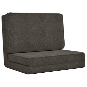 vidaXL Folding Floor Chair Dark Grey Fabric