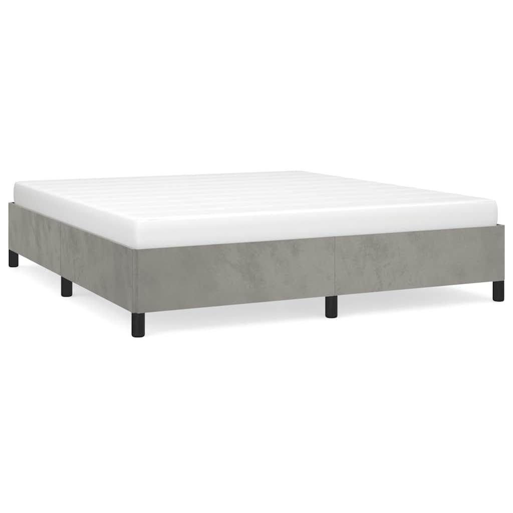 vidaXL Bed Frame without Mattress Light Gray California King Velvet