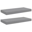 vidaXL Floating Wall Shelves 2 pcs Gray 19.7"x9.1"x1.5" MDF