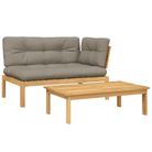vidaXL 2 Piece Patio Pallet Sofa Set with Cushions Solid Wood Acacia