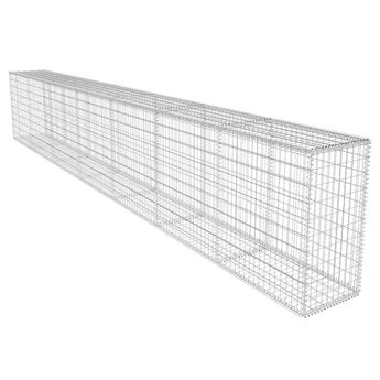 vidaXL Gabion Wall with Cover Galvanized Steel 236.2"x19.7"x39.4"