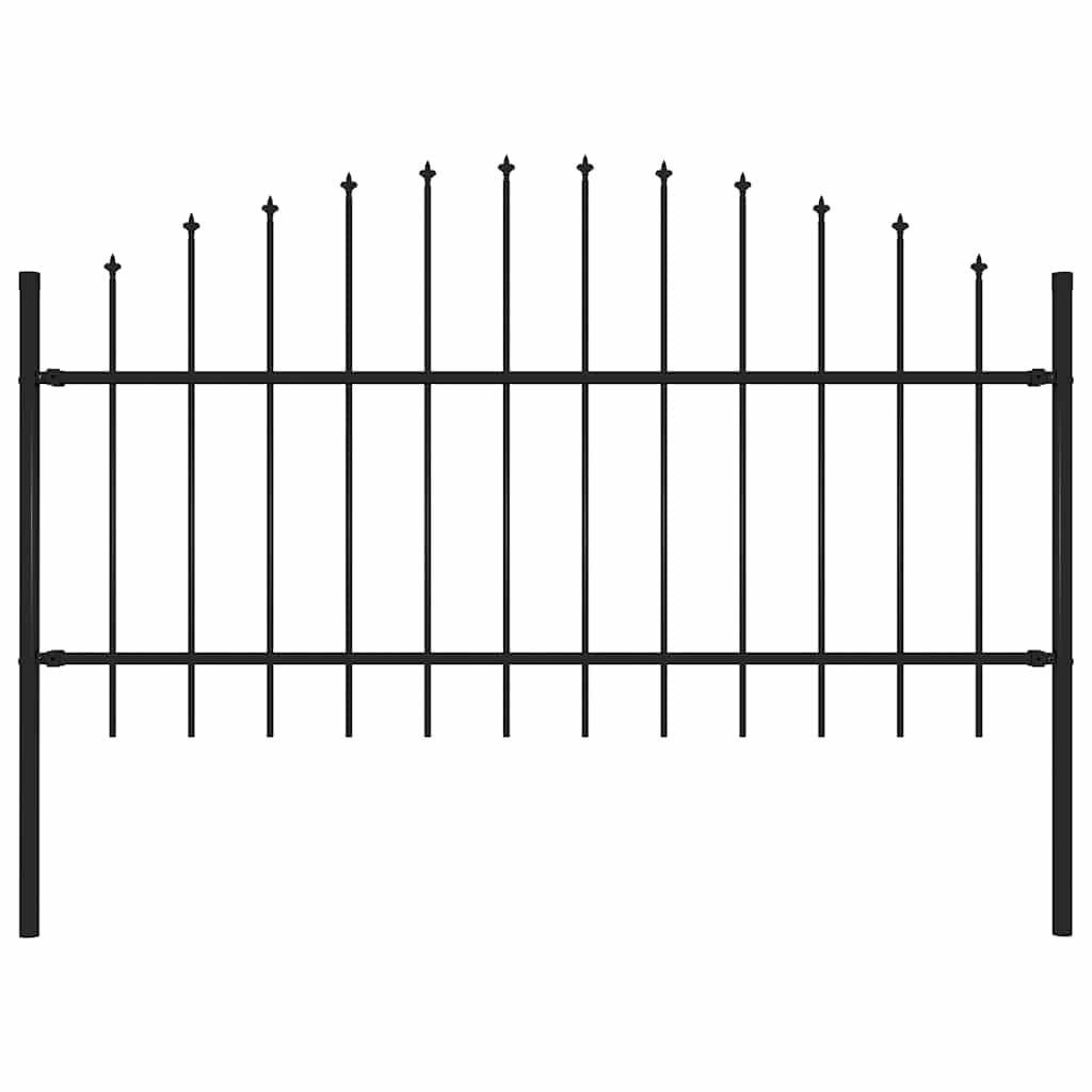 vidaXL Garden Fence Woerden with Spear Top Steel 170x125 cm Black