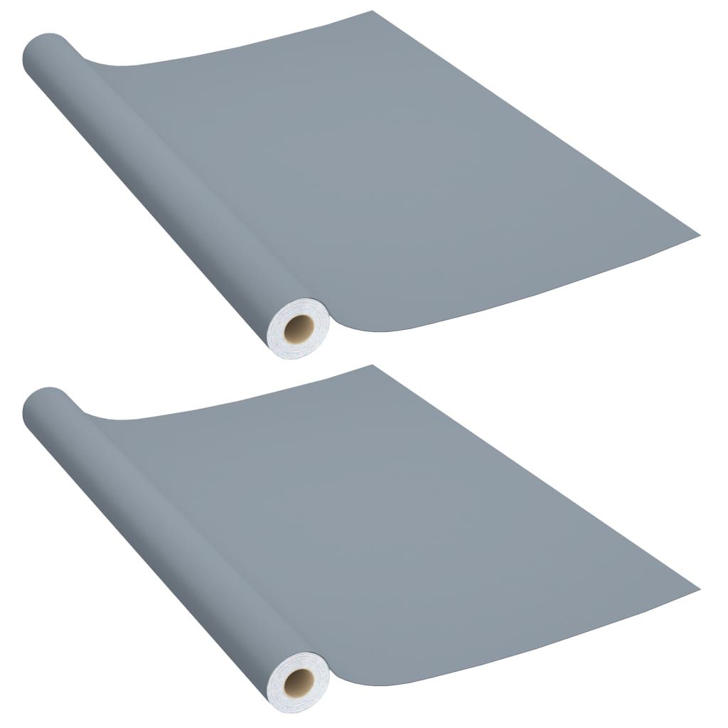 vidaXL Self-adhesive Furniture Films 2 pcs Grey 500x90 cm PVC