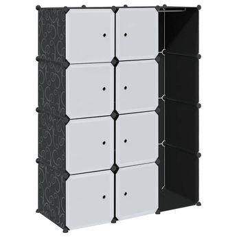 vidaXL Modular Cabinet with 9 Compartments 42.9"x14.4"x56.3" Black and White