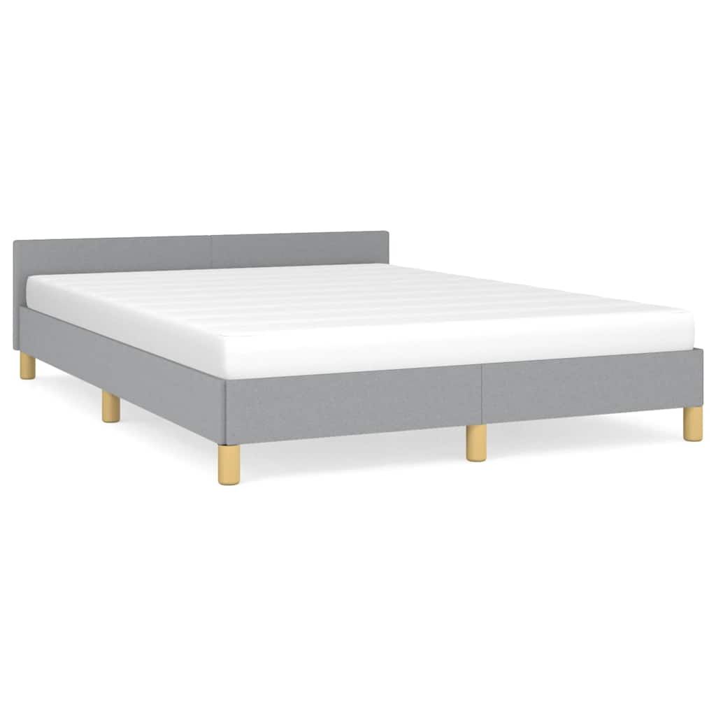vidaXL Bed Frame without Mattress Light Gray Full Fabric