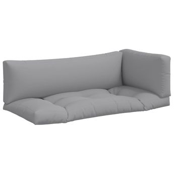 vidaXL Pallet Cushions 3 pcs Gray Fabric