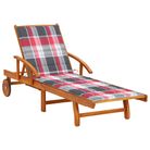 vidaXL Garden Sun Lounger with Cushion Solid Acacia Wood