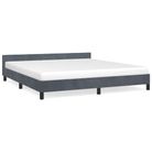 vidaXL Bed Frame without Mattress Dark Grey King Velvet
