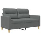 vidaXL 2-Seater Sofa Dark Gray 47.2" Fabric