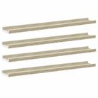 vidaXL Wall Shelves 4 pcs White and Sonoma Oak 31.5"x3.5"x1.2"