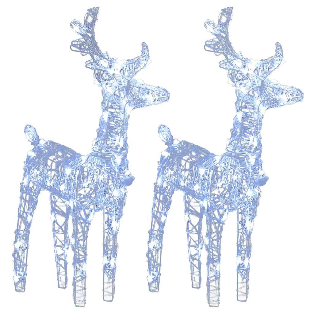vidaXL Christmas Reindeers 2 pcs Cold White 80 LEDs Acrylic