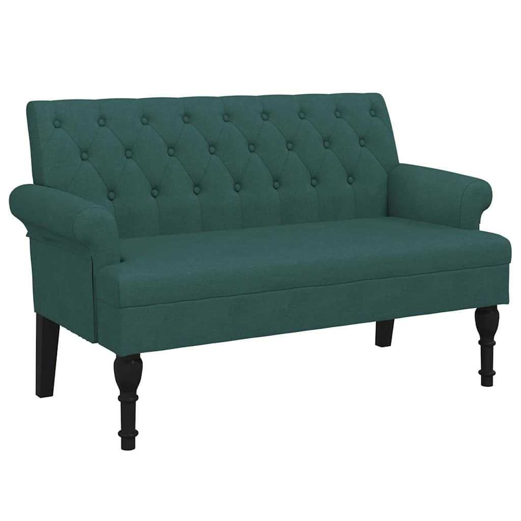 vidaXL Bench with Backrest Dark Green 47.2"x24.4"x29.7" Fabric