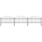 vidaXL Garden Fence with Spear Top Steel 537x125 cm Black