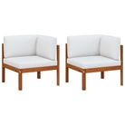 vidaXL Garden Corner Sofas 2 pcs with Cushions Wood Acacia&Rope