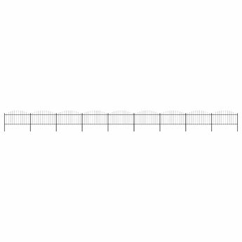 vidaXL Garden Fence with Spear Top Steel 1603.5x150 cm Black